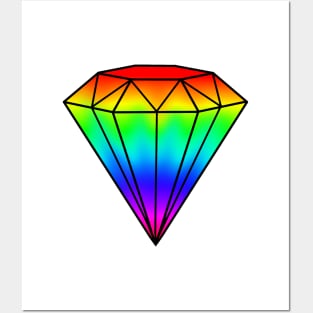 Jewel Rainbow Ombre Gradient Gem Posters and Art